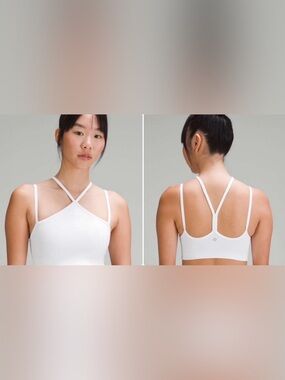 Lululemon Flow Y Strappy Bra Nulu Light Support A-C Cups White Size 4